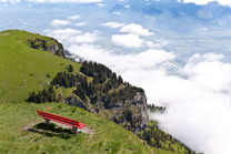 Ausblick ins Gebirge von roter Bank